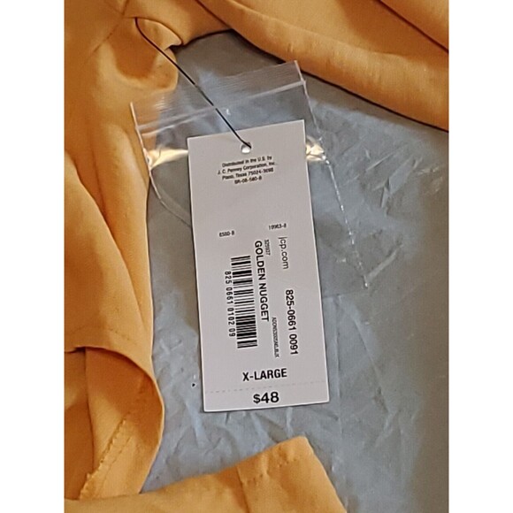 Womens Xl Blouse V-Neck Yellow Lightweight Cutout Detail Bold Elements - Picture 7 of 11